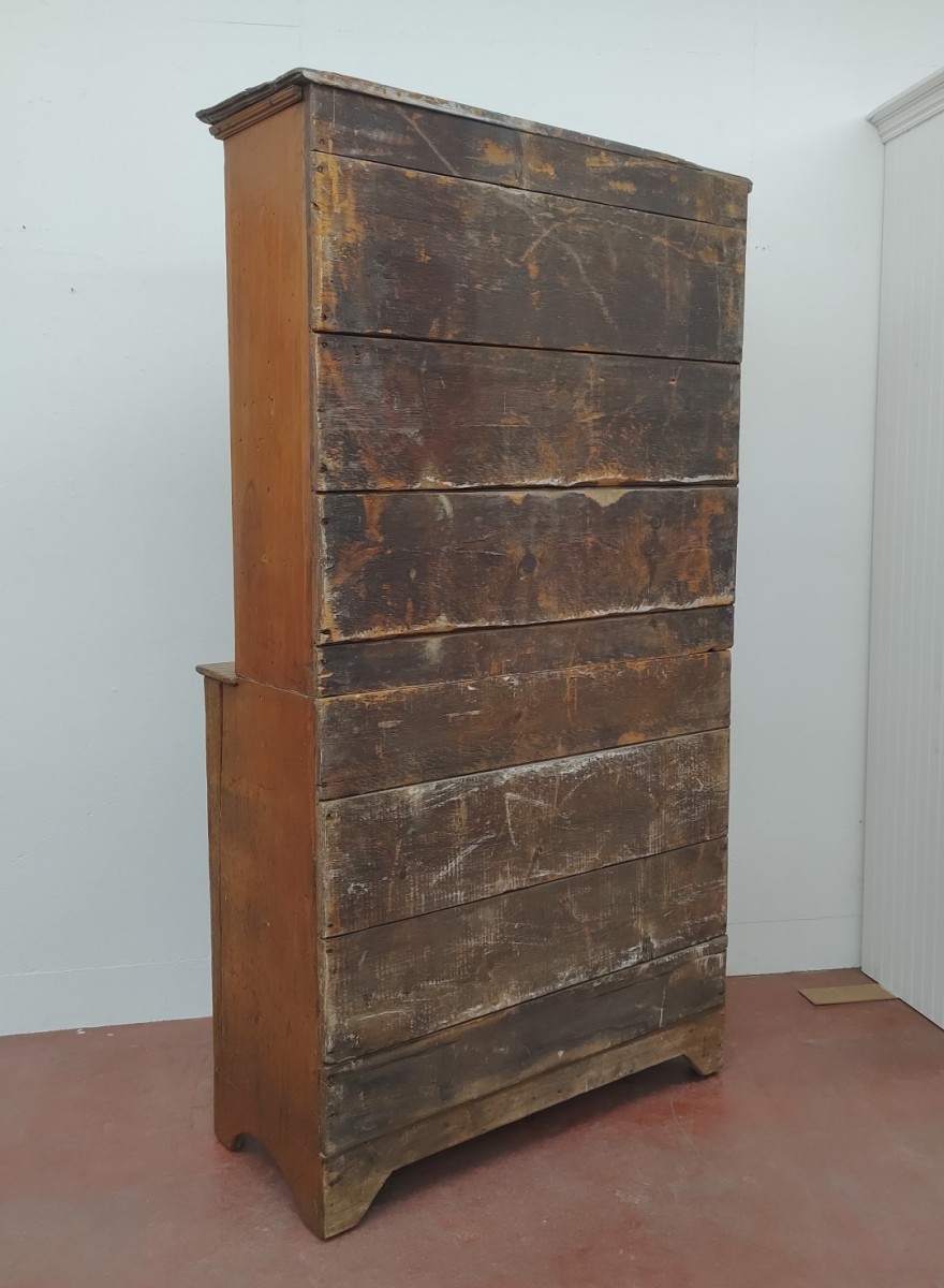 Antique Quebec raised panels armoire, cupboard  10