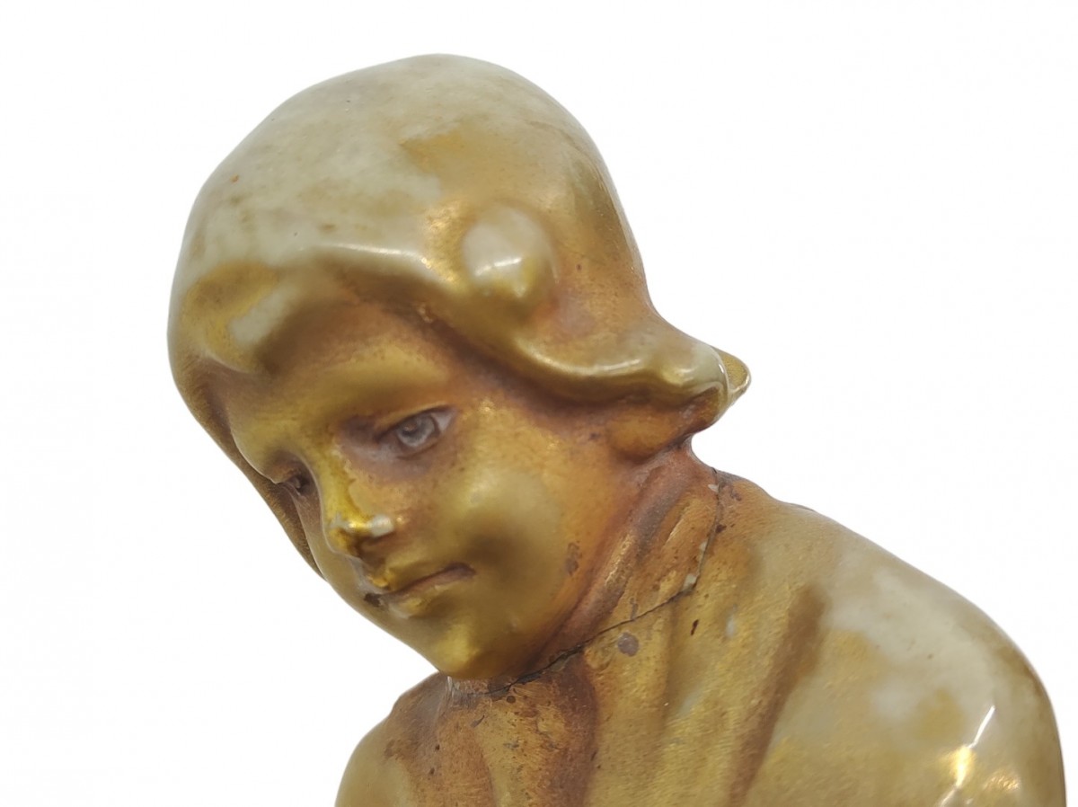 Magnifique statue, céramique représentant une bergère et ses chèvres (voir autres photos pour condition) 2 Magnifique statue, céramique représentant une bergère et ses chèvres (voir autres photos pour condition) 2