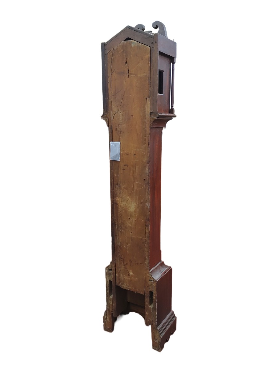 Belle horloge dite grand-père, beau faux-fini d'origine et mécanisme en bois, non-fonctionnelle 6 Belle horloge dite grand-père, beau faux-fini d'origine et mécanisme en bois, non-fonctionnelle 6