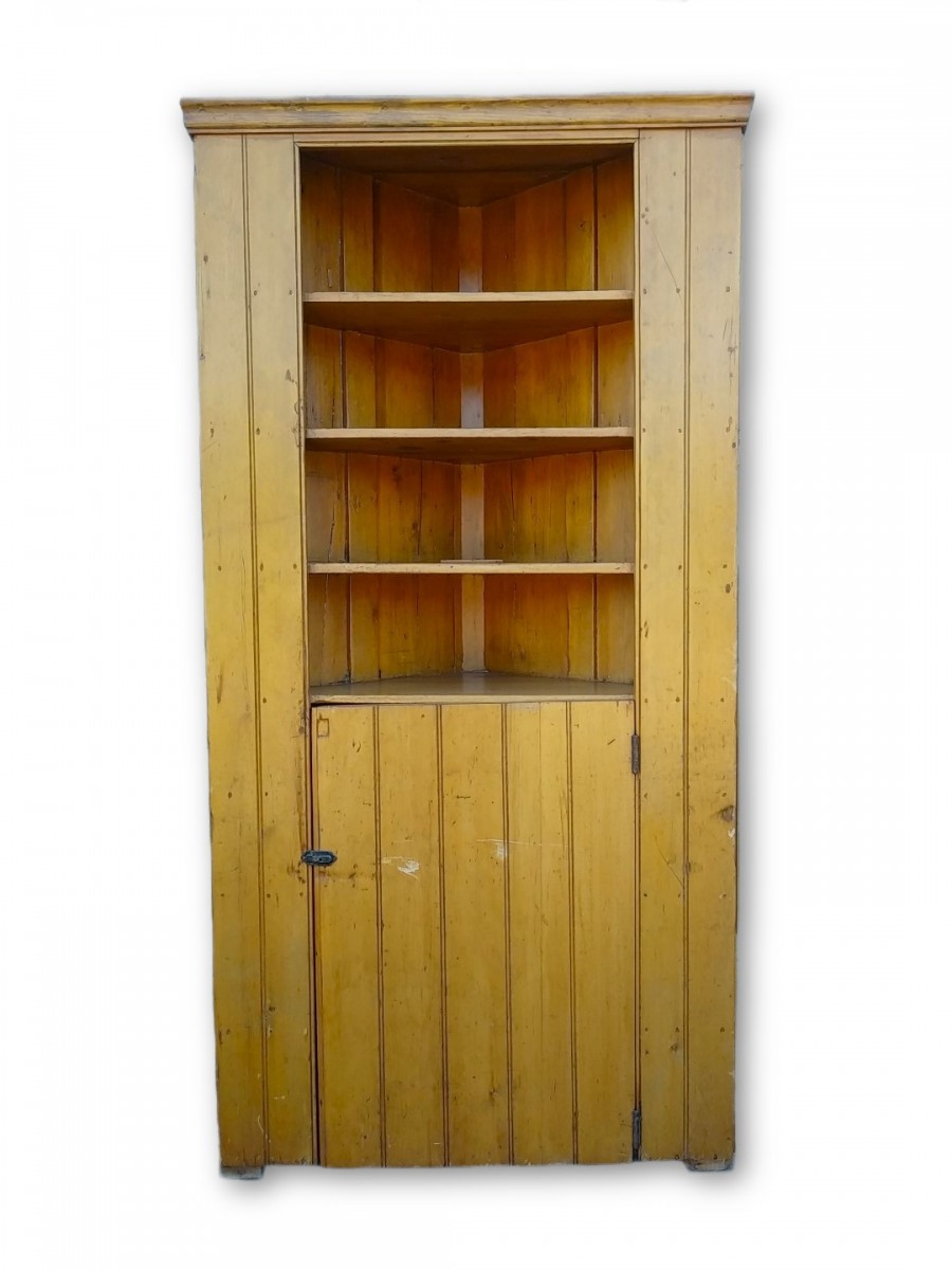 Antique pine corner armoire, cupboard  1