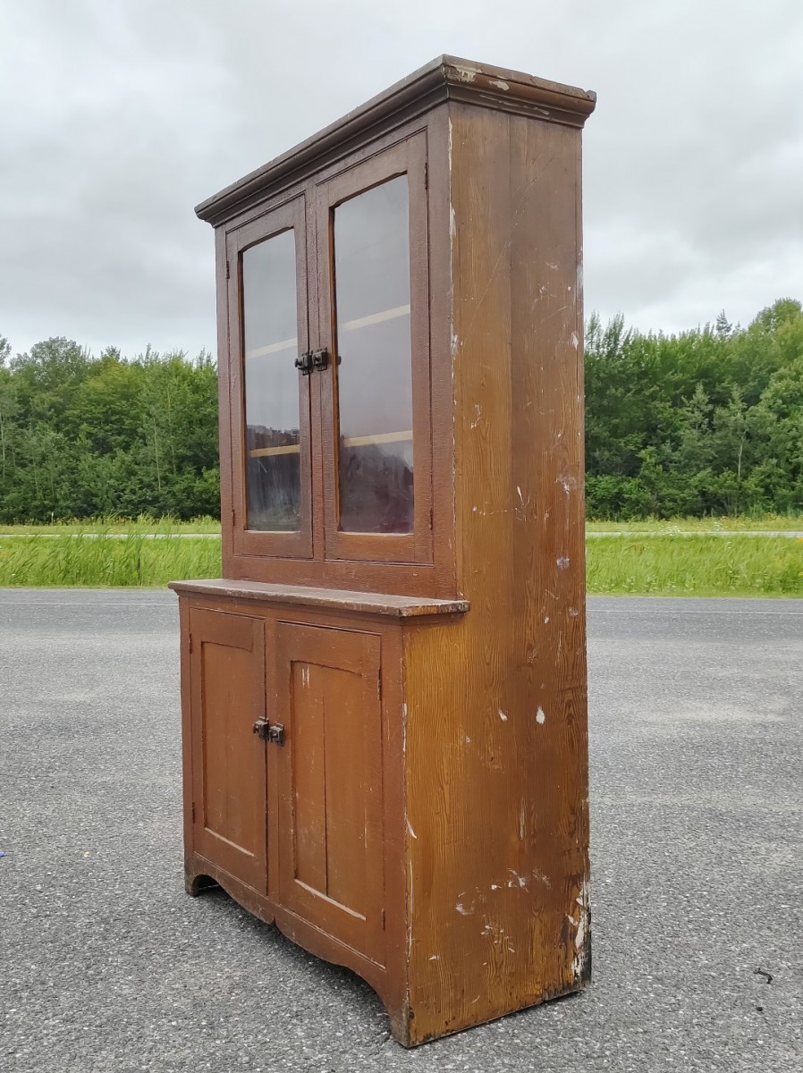 Antique country cupboard, Quebec armoire  9