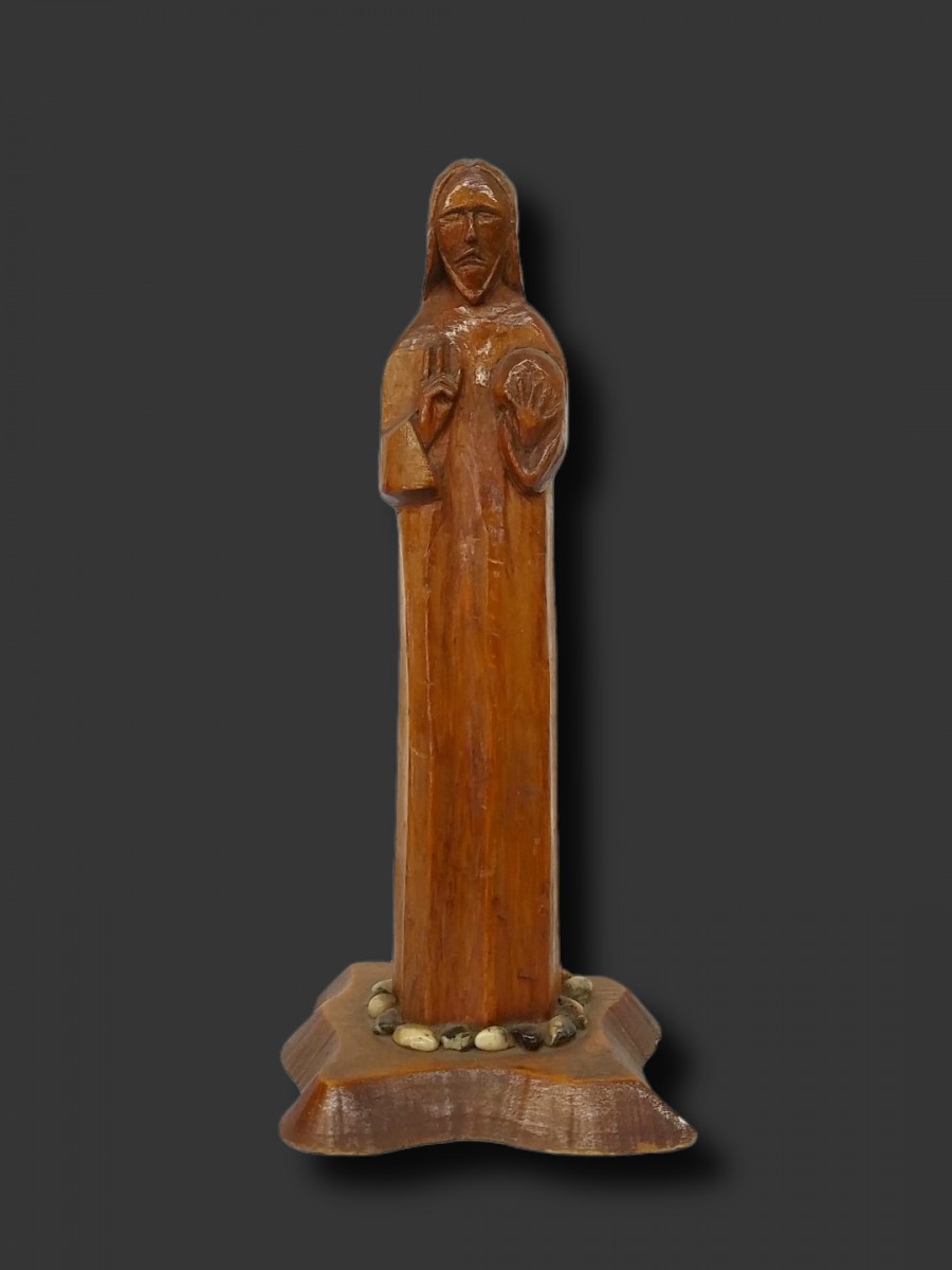 Petite sculpture naïve du Christ, art populaire  1