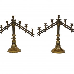 2 chandeliers ajustables en laiton 
