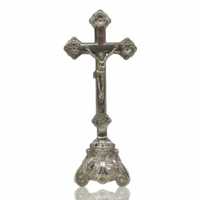 #56988 -  Crucifix en métal sur piétement 