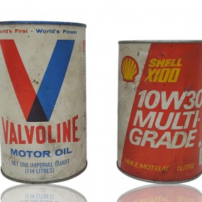 #57029 -  Anciennes pintes d'huile Valvoline et Shell 
