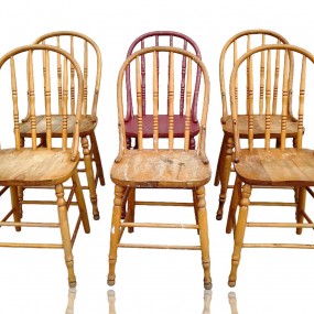 #57733 - 55$ ch. Ensemble de 6 chaises de style Windsor 