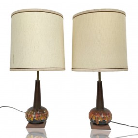 #57753 -  Paire de lampes vintages en poterie 