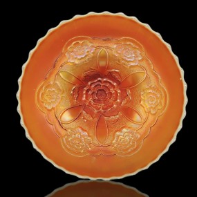 #57779 - 75$ Verre carnaval, plat sur pied, vaisselle 