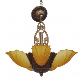 #58363 -  Magnifique luminaire de style art déco, 5 coquilles