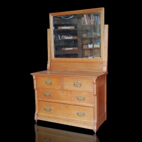#58452 - 265$ Nice antique oak chest of drawers with miror 