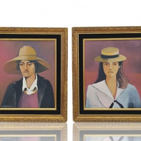 #58474 -  Oil on canvas signed Marie-Jeanne Essertaize
