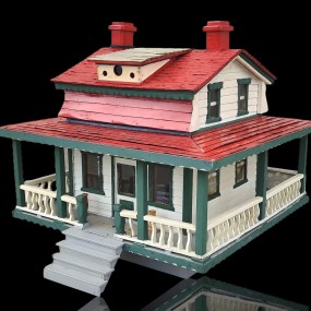 #58481 -  Folk art little wooden house 