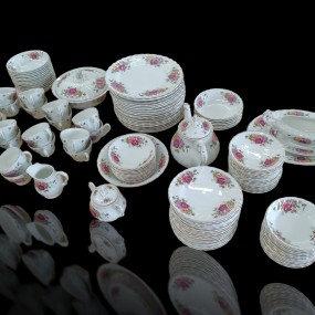 #58412 - 450$ Very nice vintage Myott Rose Garden dishes set 