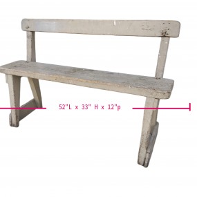 #58610 -  Rustic wooden bench. Aged patina.