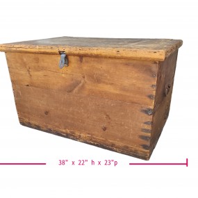 #58549 -  Grand coffre en bois rustique. Rangement vintage unique.