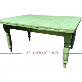 #58600 -  Antique green farm table. Perfect for the kitchen