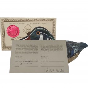 #58613 - 165$ Wood duck decoy, 1982. Quebec art. With certificate