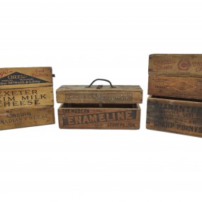 #58590 -  Lot of antique wooden boxes. Rustic. Storage/decor.