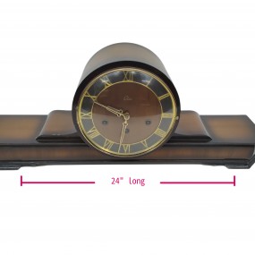 #58574 - 95$ Art Deco mantel clock. Dark wood. Classic style.
