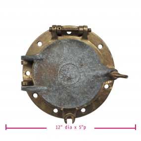 #58607 -  Brass ship's porthole. Broken glass. Raw nautical charm