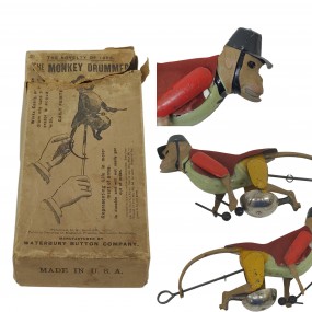 #58701 - 325$ Jouet mécanique , monkey drummer 1895