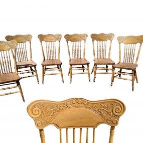 #58640 - 115$ch. 6 antique pressback chairs