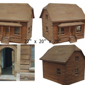 #58687 - 165$ Maison miniature en bois, toit mansardé et fenêtres d’époque #58687 - 165$ Maison miniature en bois, toit mansardé et fenêtres d’époque