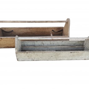 #58657 - 45$ch. Deux boîtes à outils anciennes en bois avec poignée