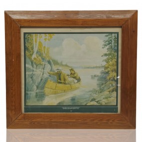 #58952 - 45$ Vintage wooden frame with print picture 