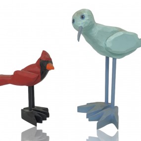 #59174 -  Wooden folk art carved birds