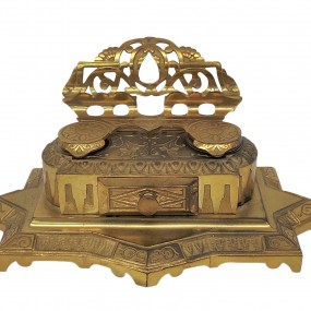 #59246 -  Vintage brass inkwell
