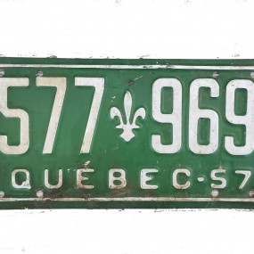#59273 - 35$ Quebec 1957 license plate 