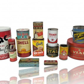 #59368 -  Lot of vintage tins cans 