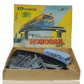 #59530 -  Vintage battery perated monorail train toy 