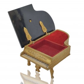 #59571 -  Gold piano trinket box — decorative grand piano style.