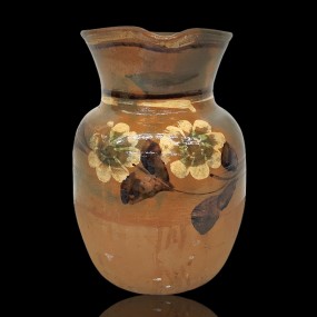 #59595 -  Hand-painted ceramic pitcher — floral motif