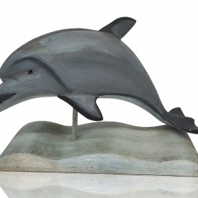 #59617 - 75$ Hand-painted wooden dolphin sculpture