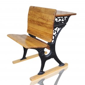 #59609 -  Antique wood & cast iron school desk