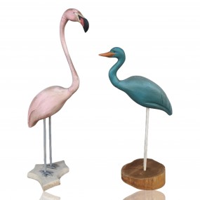 #59602 -  Painted wooden bird figures