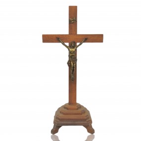 #59634 - 55$ Antique wood & brass crucifix