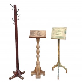 #59616 -  3 vintage wooden stands