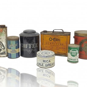 #59657 -  Lot d'anciens contenants, cannes de conserve  #59657 -  Lot d'anciens contenants, cannes de conserve