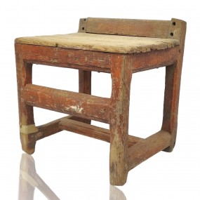 #59732 -  Chaise de l'île d'Orléans esprit Louis XIII, datée 1731, dossier manquant 