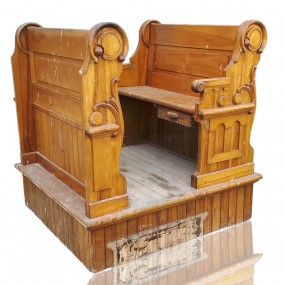 #59677 -  Ancien banc d'église en bois  #59677 -  Ancien banc d'église en bois