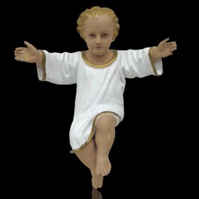 Painted wooden jesus child statue, religious carving, sculpture 