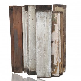 #59774 -  Bundle of reclaimed aged boards with original paint patina, ideal for rustic decor or furniture projects.