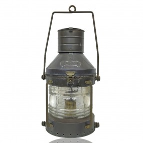 #59837 -  Vintage ship lantern by A.V. Choy, clear glass and metal frame