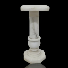 #59919 - 45$ White alabaster column pedestal, classic décor accent #59919 - 45$ White alabaster column pedestal, classic décor accent