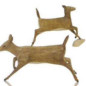 #59925 - Pair of carved wooden deers, folk art sculpture #59925 - Pair of carved wooden deers, folk art sculpture