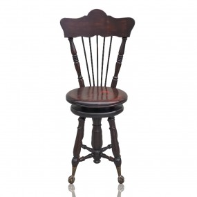 #59952 - Antique dark wood swivel piano chair #59952 - Antique dark wood swivel piano chair
